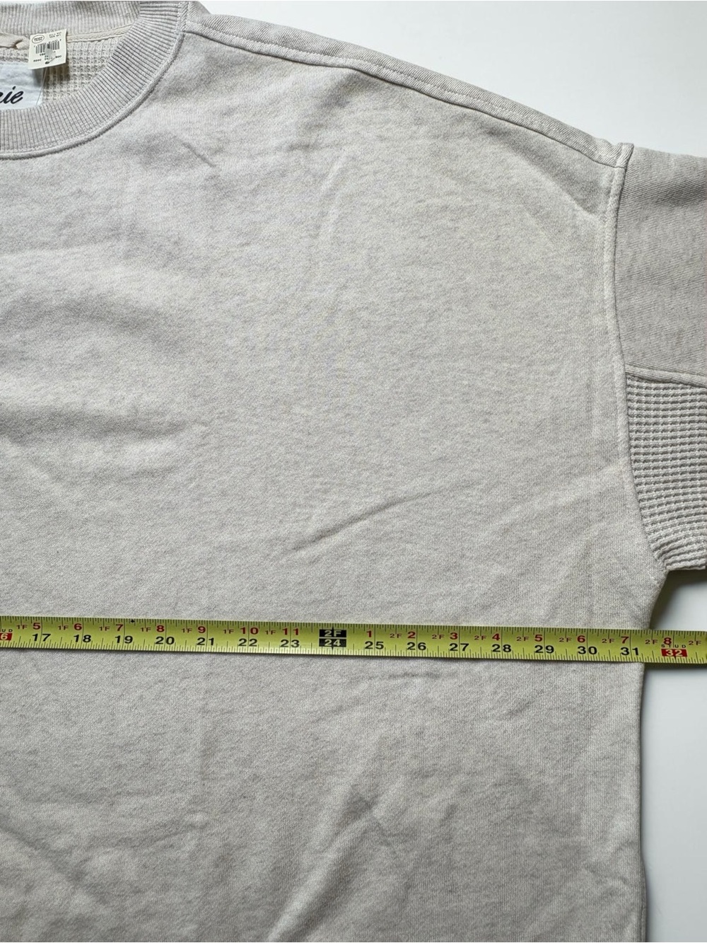 NWT Aerie Real Good Waffle Knit Accent Oversized Crewneck Sweatshirt Cream XXL - Picture 4 of 9
